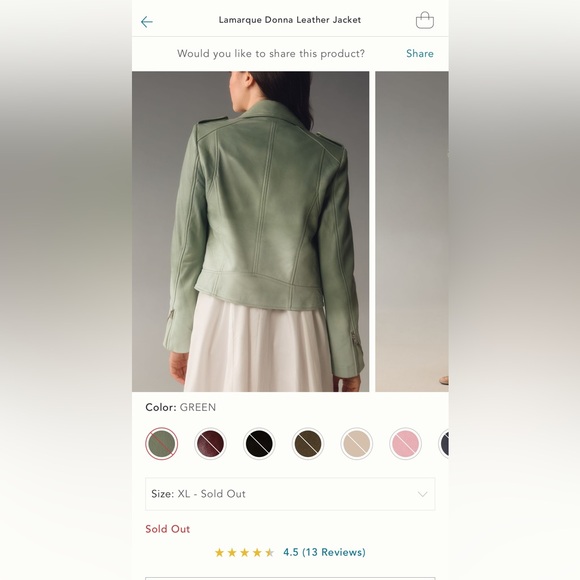 Lamarque Donna Leather Jacket Anthropologie NWT - Picture 8 of 12